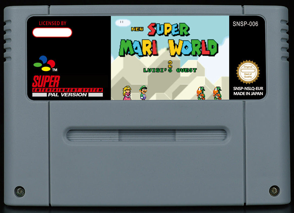 New Super Mario World 2: Luigi's Quest – Play as Luigi & Peach, 100 Exits, K. Rool Crossover, PAL | Custom SNES Cartridge