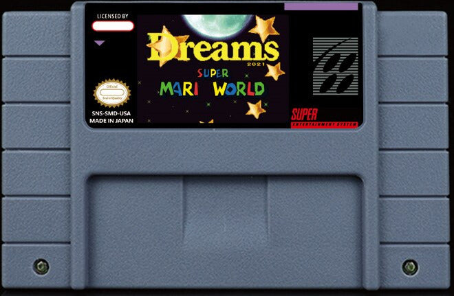 Super Mario World: Dreams – Kaizo SMW Hack, Custom Graphics & Retry System by Panicdream1, NTSC | Custom SNES Cartridge