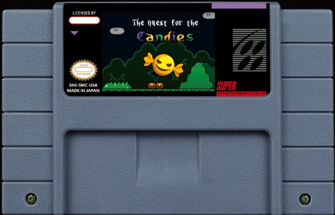 Super Mario World: The Quest for the Candies – Halloween SMW Hack, Dry Bowser Steals the Candy, NTSC | Custom SNES Cartridge