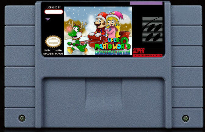 Super Mario World: Christmas Edition – Winter SMW Hack, NTSC, Festive Levels & Music by Nowieso | Custom SNES Cartridge