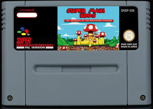 Super Mario Bros.: Invaders of the Mushroom Kingdom – Full SMW Hack, New Story & Levels, PAL | Custom SNES Cartridge