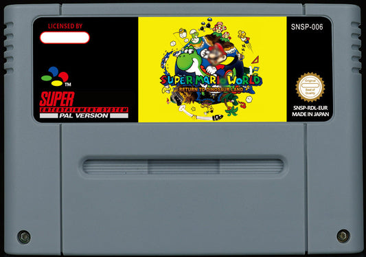 Super Mario World: Return to Dinosaur Land – The SMW Sequel Nintendo Never Made, 47 Levels, PAL | Custom SNES Cartridge