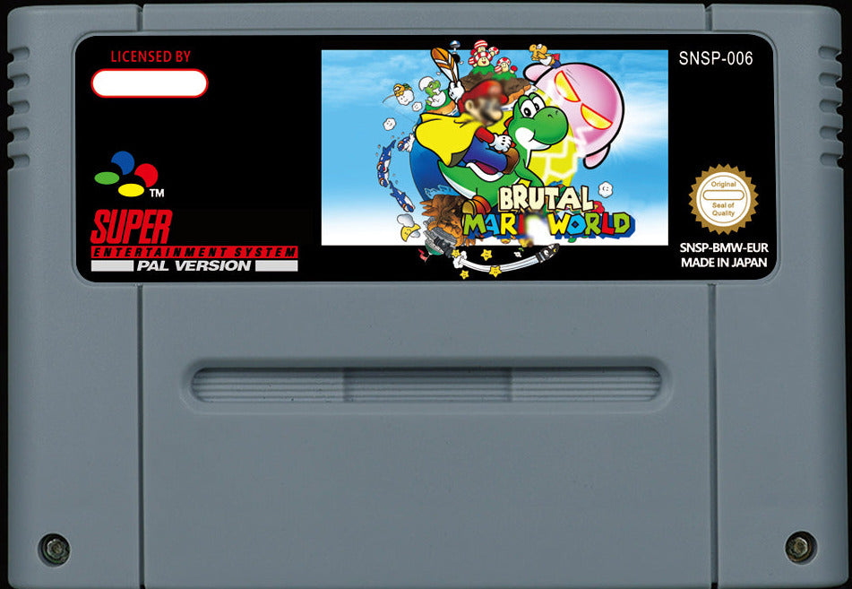 Super Mario World: Brutal Mario – Legendary SMW Hack, Countless Custom Bosses by Carol | Custom SNES Cartridge PAL