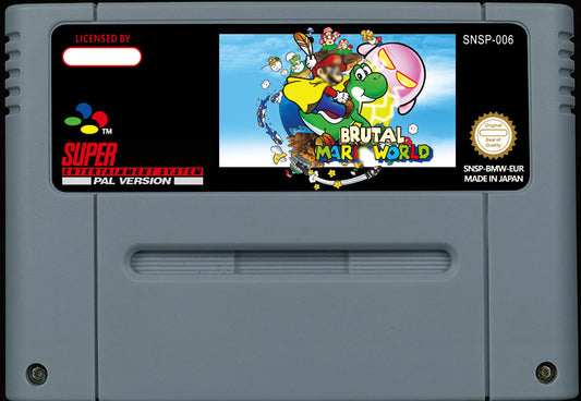 Super Mario World: Brutal Mario – Legendary SMW Hack, Countless Custom Bosses by Carol | Custom SNES Cartridge PAL