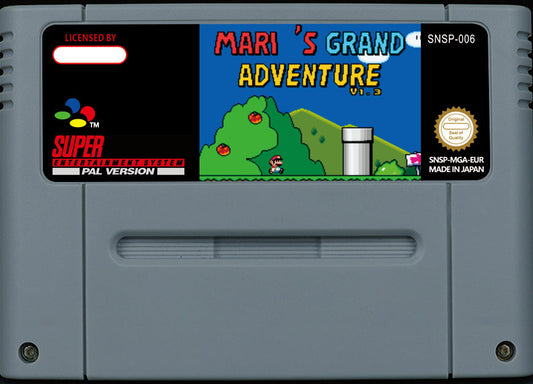 Mario's Grand Adventure – SMW Hack, Bowser Jr. Invades the Fungus Islands, Mario & Luigi, PAL | Custom SNES Cartridge