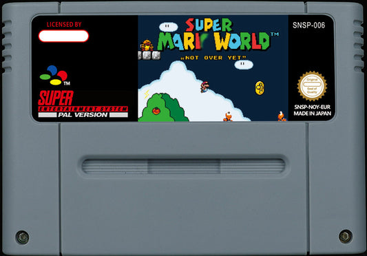Super Mario World: Not Over Yet – Play as Mario or Luigi, Vanilla SMW Homage, Brazilian Contest Hack, PAL | Custom SNES Cartridge