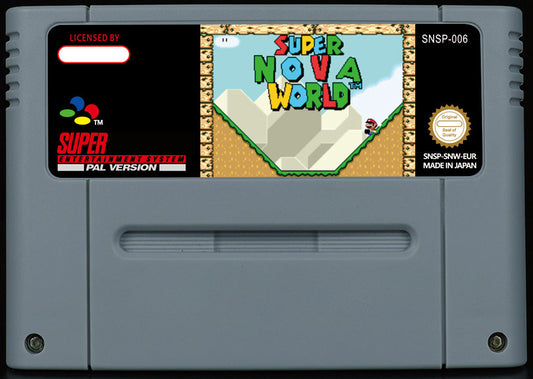 Super Nova World – SMW Hack Dedicated to UberHaxorNova, Meme-Inspired Levels & Custom Bosses, PAL | Custom SNES Cartridge