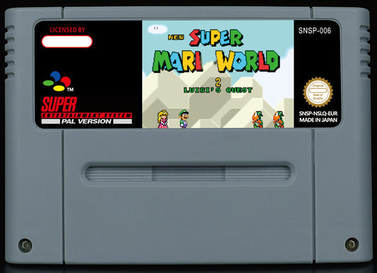 New Super Mario World 2: Luigi's Quest – Play as Luigi & Peach, 100 Exits, K. Rool Crossover, PAL | Custom SNES Cartridge