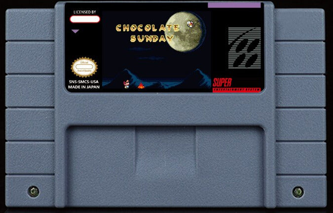 Super Mario World: Chocolate Sunday – Dessert-Themed SMW Hack, Custom Aesthetics & Music, NTSC | Custom SNES Cartridge