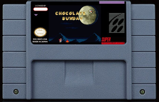 Super Mario World: Chocolate Sunday – Dessert-Themed SMW Hack, Custom Aesthetics & Music, NTSC | Custom SNES Cartridge