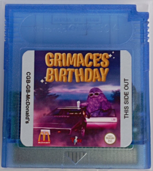 Grimace's Birthday – McDonald's 2023 Viral GBC Game on Cartridge | Game Boy Color