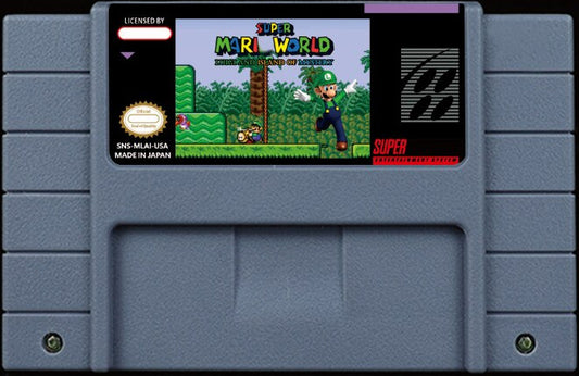 Luigi and the Island of Mystery – Full SMW Hack, SMB2 Influence, Zelda/Metroid/Kirby Graphics, NTSC | Custom SNES Cartridge