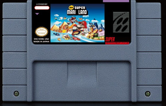 New Super Mario Land – SNES NTSC Homebrew, Game Boy Classic Reimagined in 16-Bit | Custom SNES Cartridge