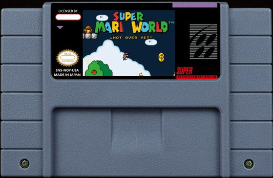 Super Mario World: Not Over Yet – Play as Mario or Luigi, Vanilla SMW Homage, Brazilian Contest Hack, NTSC | Custom SNES Cartridge