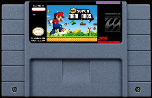 New Super Mario Bros. SNES – DS Classic Downported to SNES, Ice Flower & Boomerang Suit, NTSC | Custom SNES Cartridge