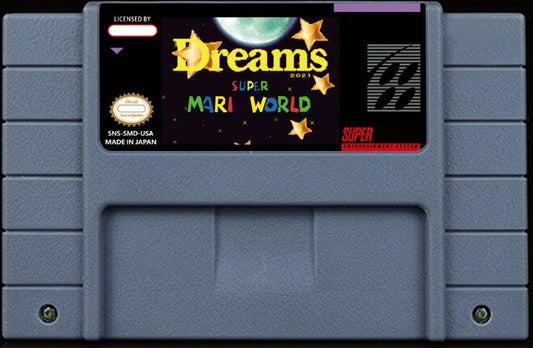 Super Mario World: Dreams – Kaizo SMW Hack, Custom Graphics & Retry System by Panicdream1, NTSC | Custom SNES Cartridge