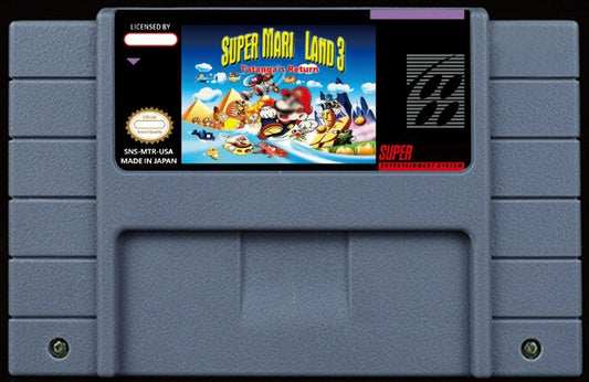 Super Mario Land 3: Tatanga's Return – The True SMW Sequel to SML2, 60 Levels, 7 Worlds, NTSC | Custom SNES Cartridge