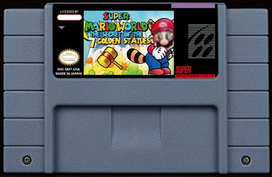 Super Mario World: Secret of the 7 Golden Statues – New Story, Ground Pound, Item System & Custom Bosses, NTSC | Custom SNES Cartridge