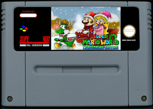 Super Mario World: Christmas Edition – Winter SMW Hack, PAL, Festive Levels & Music by Nowieso | Custom SNES Cartridge